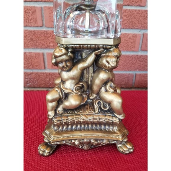 Hollywood Regency Style Cast Brass Putti Cherub Table/Buffet Lamp - Picture 3 of 6